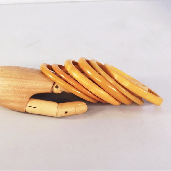 Vintage Bakelite Bangle Bracelet Set #2 - Picture 3 of 6